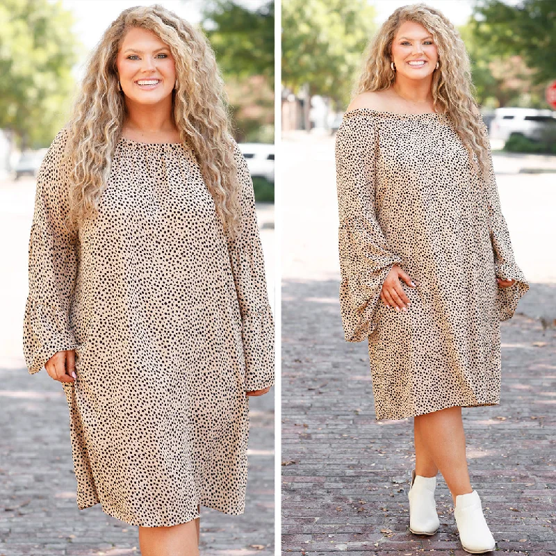 Women's Apparel And Garments Holding On To Hope Dress, Taupe