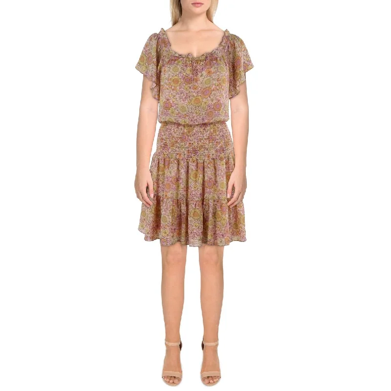 Stylish Savings BCBGeneration Womens Mini Smocked Fit & Flare Dress