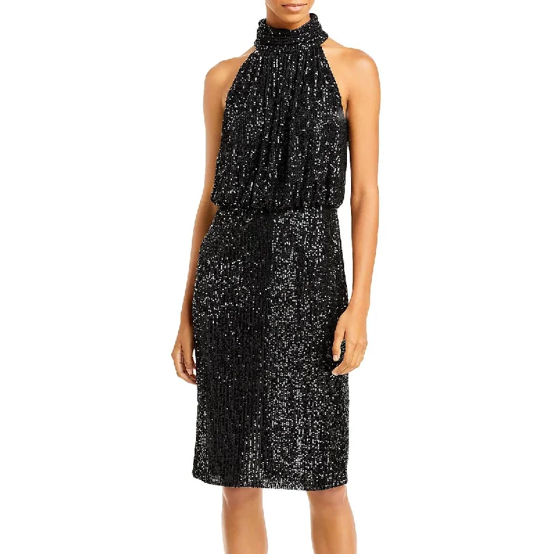 Clothing Store Eliza J Womens Sequin Cocktail Halter Dress