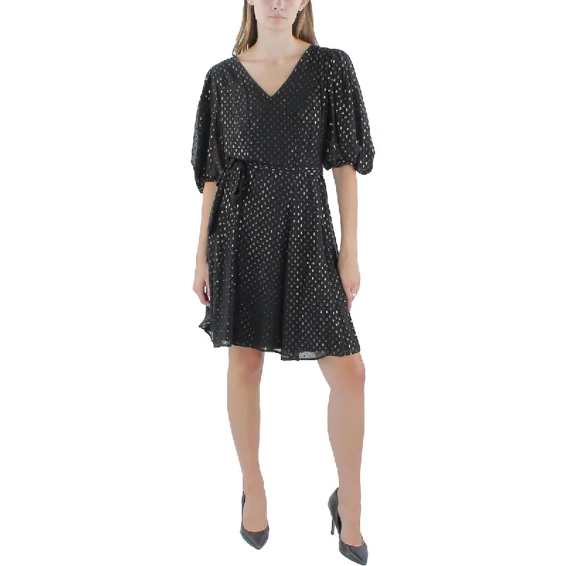 Chic & Cozy Apparel DKNY Womens Chiffon Foiled Fit & Flare Dress