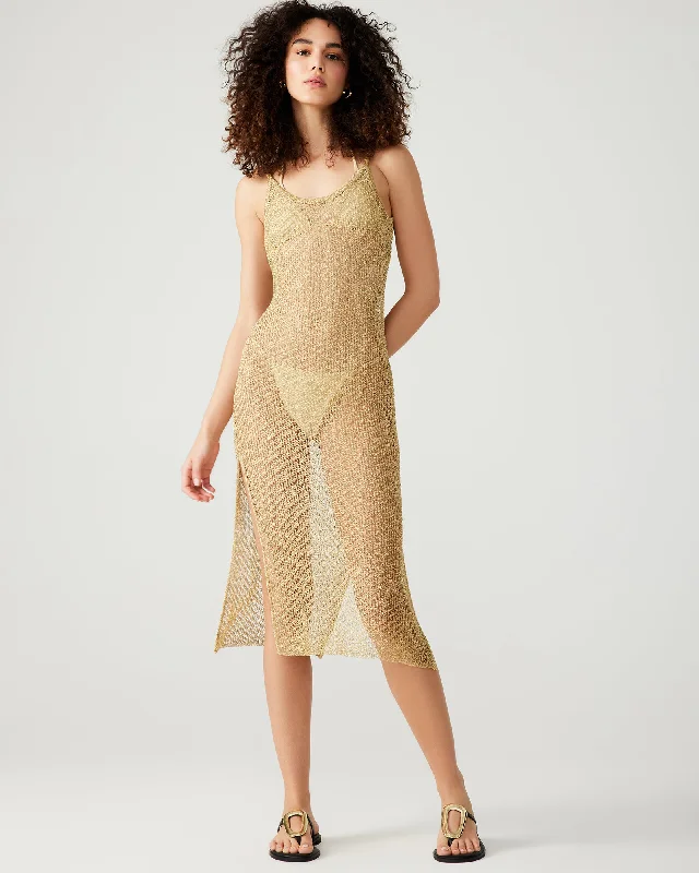 Minimalist Style ANISHA DRESS GOLD