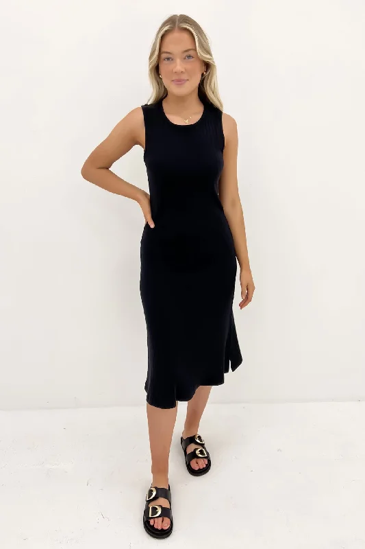 Women's Elegant Garments Amelie Rib Dress Black