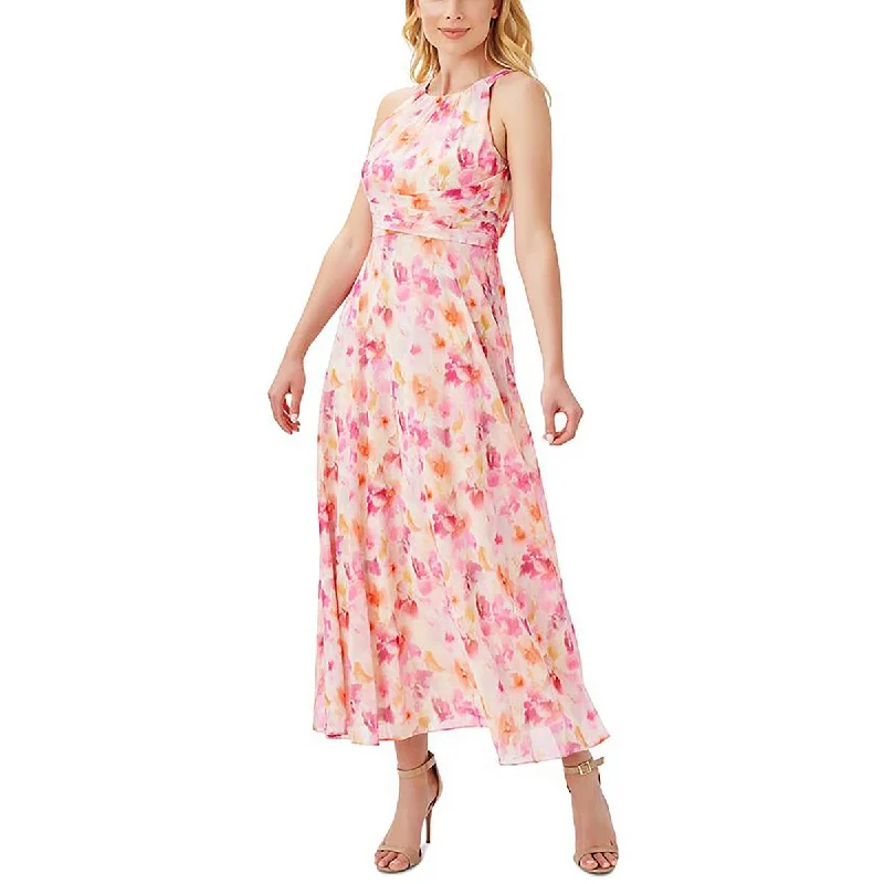 Minimalist Style Adrianna Papell Womens Halter Maxi Fit & Flare Dress