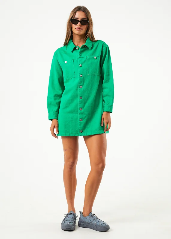 Easygoing Women's Style AFENDS Womens Sleepy Hollow Tori - Twill Dress - Forest