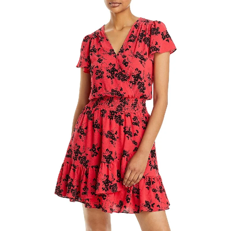 Plus Size Women's Fashion and Clothing MICHAEL Michael Kors Womens Ruffled Short Fit & Flare Dress