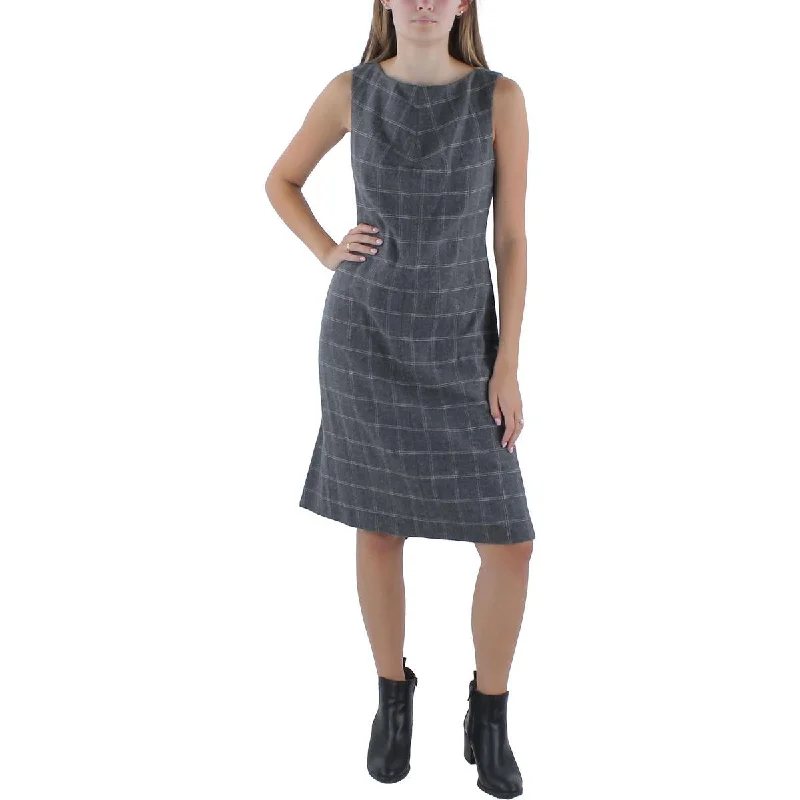 Women's Outerwear Garments Donna Karan Womens Wool Blend Knee Sheath Dress