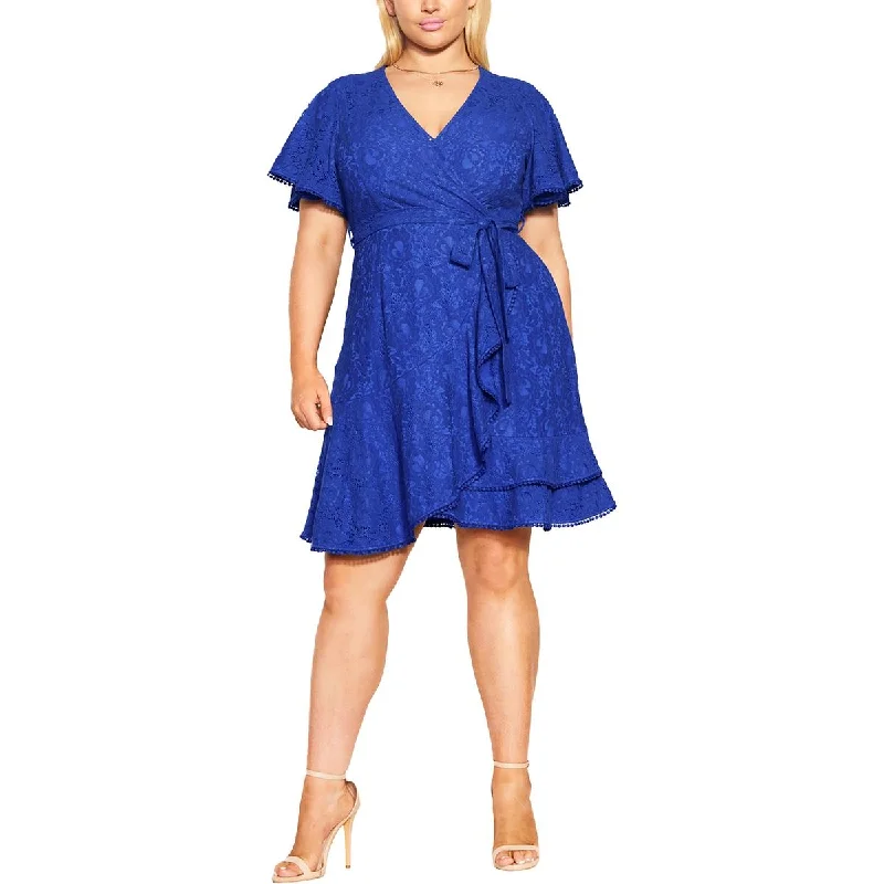 Women's Elegant Formal Outfit City Chic Womens Lace Short Fit & Flare Dress