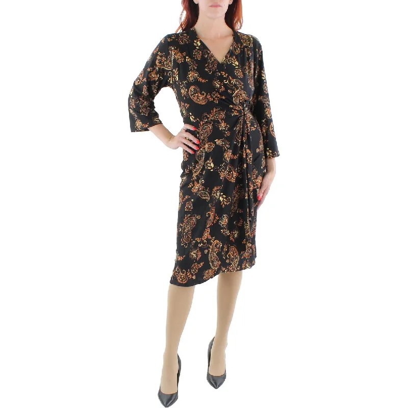 Affordable Luxury Women's Garments Signature By Robbie Bee Womens Plus Knit Printed Fit & Flare Dress