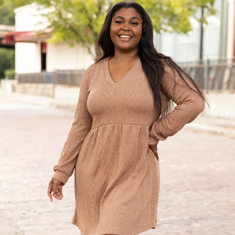 VIP Member Discount Girl Like Me Dress, Camel