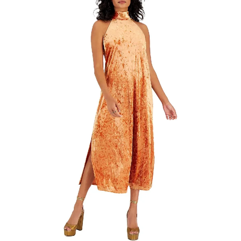 Casual Women's Clothing Online Bar III Womens Velvet Halter Halter Dress