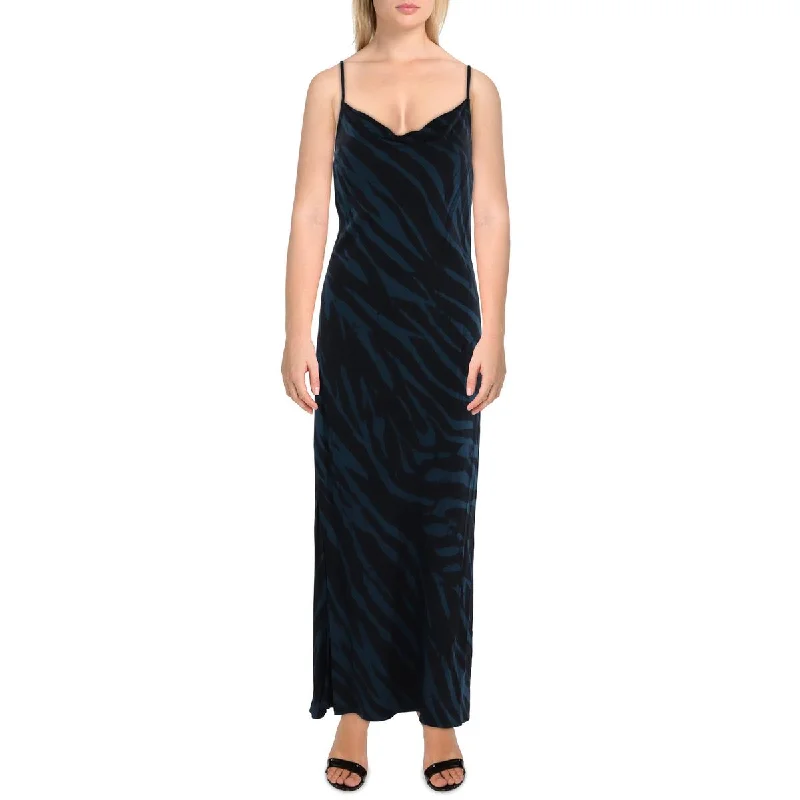 Trendy Street Style Clothing Cloth & Stone Womens Animal Print Drape-Neckline Slip Dress