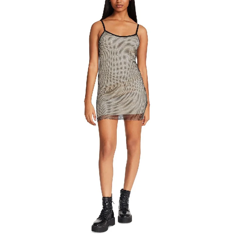 Trendy Fashion For Women Betsey Johnson Womens Embellished Mesh Slip Dress