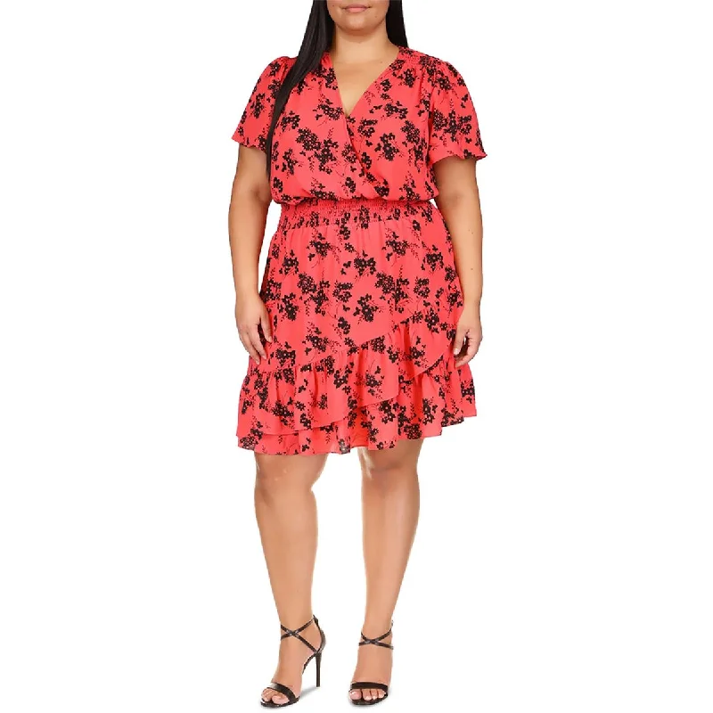 High-Quality Women's Fashion Dresses MICHAEL Michael Kors Womens Ruffled Crinkled Wear To Work Dress