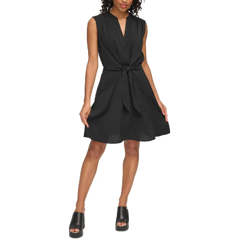 Chic Wardrobe DKNY Womens Side Tie  Sheath Dress