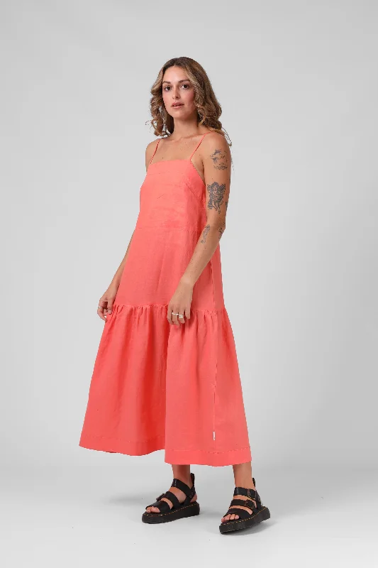 Women's Vacation Clothes RPM Antoinette Dress Washed Coral