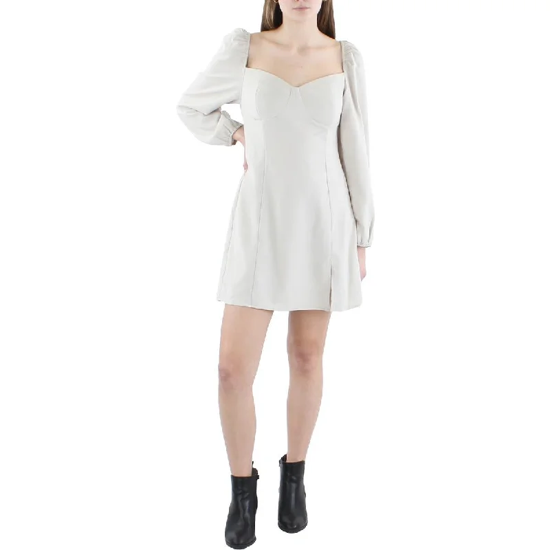 Women's Contemporary Clothing Shinestar Womens Smocked Back Sweetheart Neckline Fit & Flare Dress