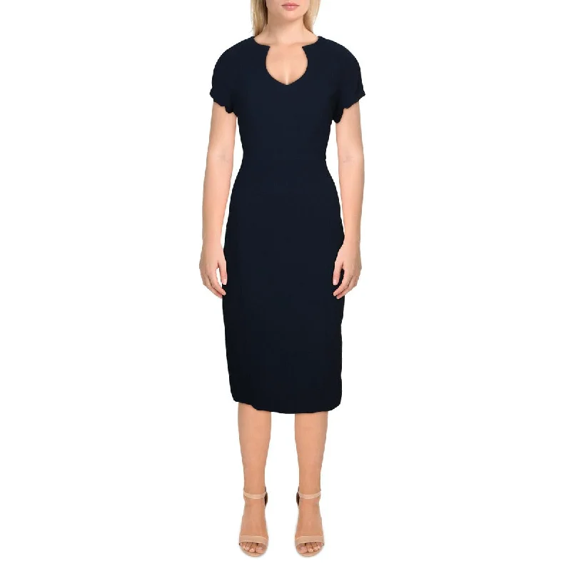 Effortless Chic for Women Black Halo Womens Crepe Short Sleeves Wear to Work Dress