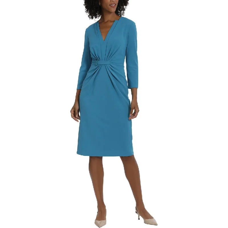Affordable Women's Clothing Maggy London Womens Crepe Knee-Length Sheath Dress