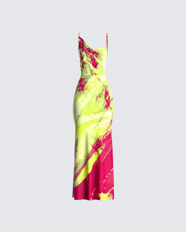 Charming Women's Outfit For Special Occasions Everleigh Abstract Print Dress