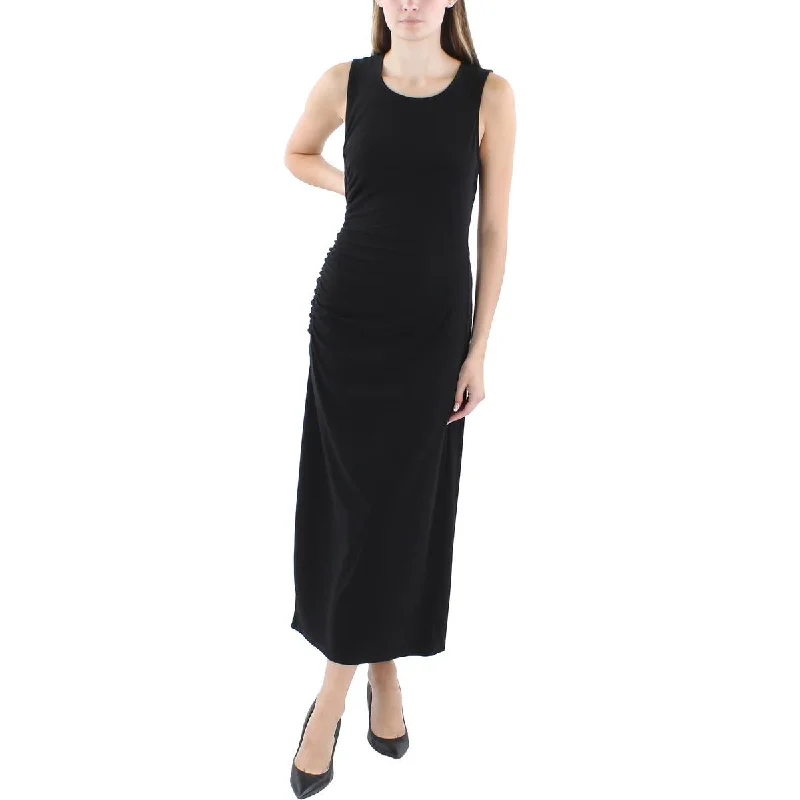 Sustainable Women's Clothes Calvin Klein Womens Ruched Tea Length Halter Dress
