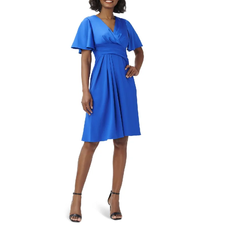 Women's Party Outfit Adrianna Papell Womens Pleated V Neck Fit & Flare Dress