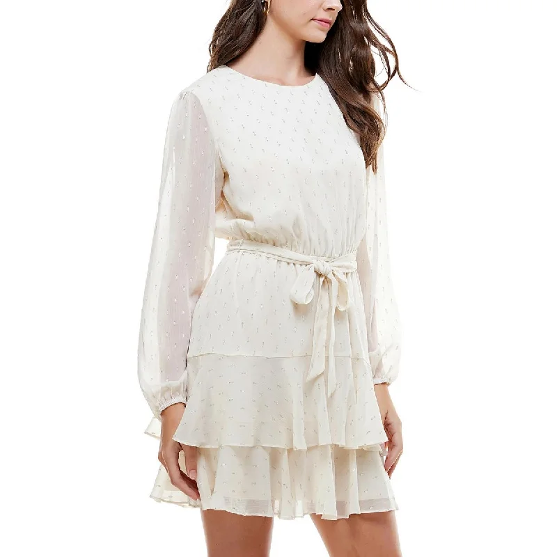 Women's Outerwear Clothing City Studio Womens Juniors Party Mini Fit & Flare Dress