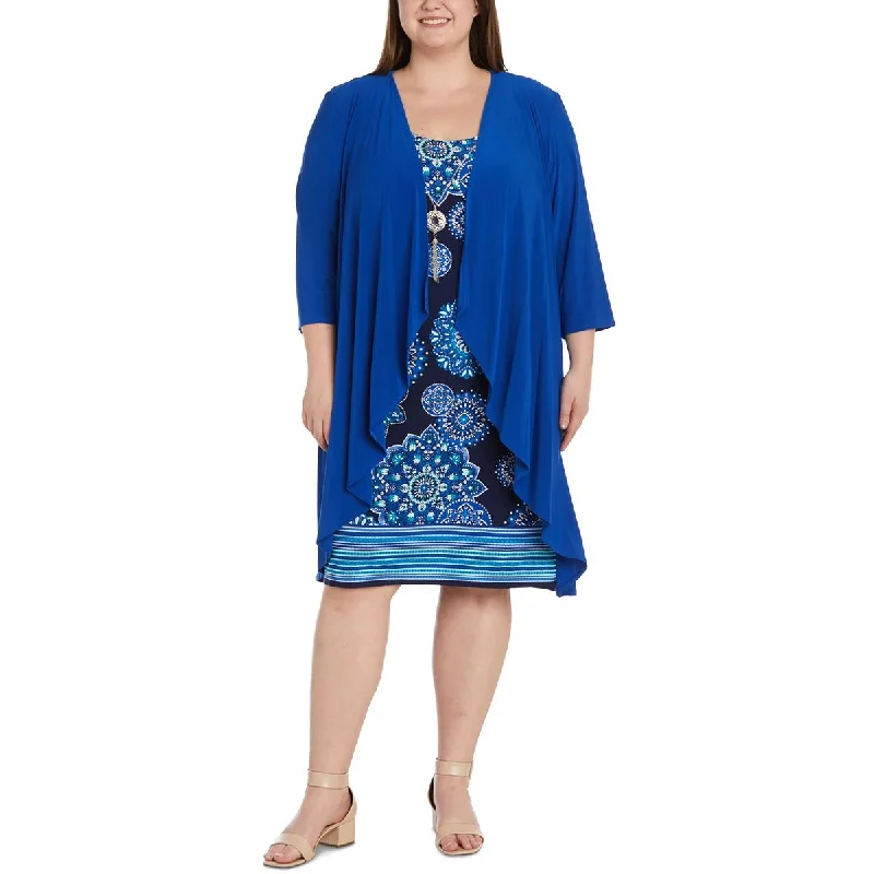 Stylish Women's Clothing R&M Richards Womens Plus  Two Piece Dress
