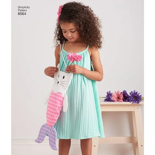 Women's Functional Outdoor Garments Simplicity Child Dress, Top and Shorts S8564