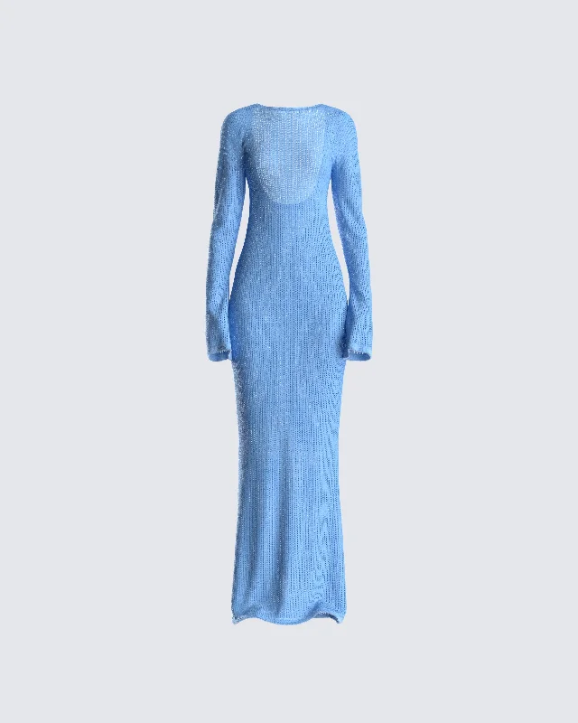 Women's Cozy Clothes Oren Blue Sweater Knit Dress