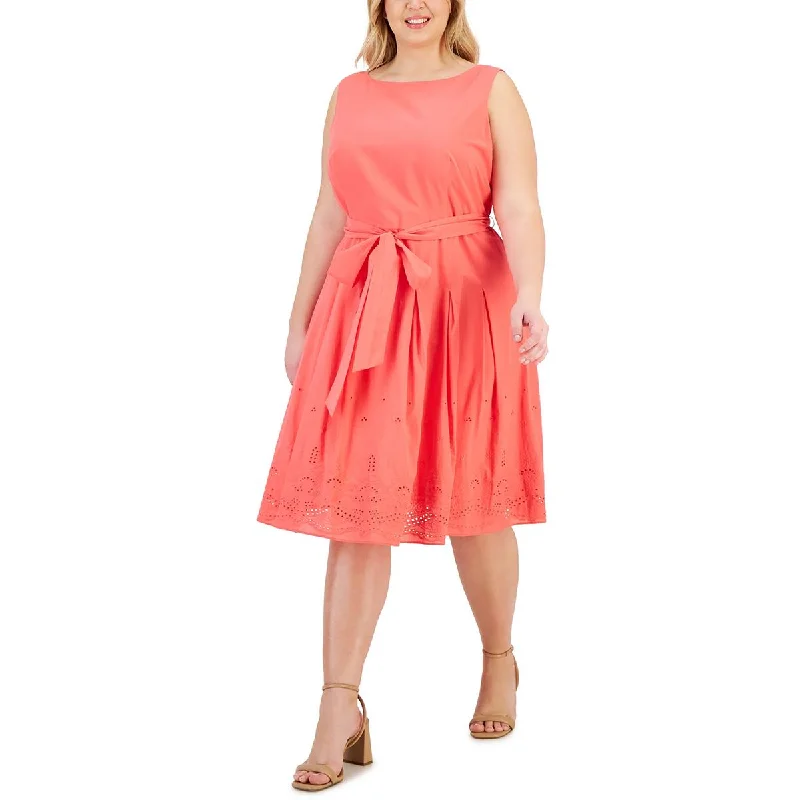 Women's Elegant Garments Anne Klein Womens Plus Embroidered Eyelet Fit & Flare Dress Women's Elegant Garments Anne Klein Womens Plus Embroidered Eyelet Fit & Flare Dress