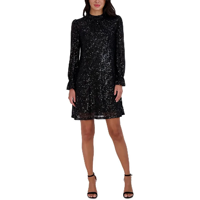 Women's Athletic Outfit Julia Jordan Womens Sequined Mock Neck Sheath Dress
