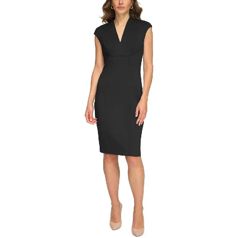 Bold Fashion Tommy Hilfiger Womens V Neck Knee Length Sheath Dress