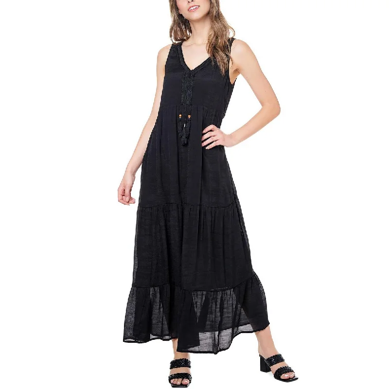 Women's Clothing For Travel Fever Womens Embroidered Maxi Fit & Flare Dress