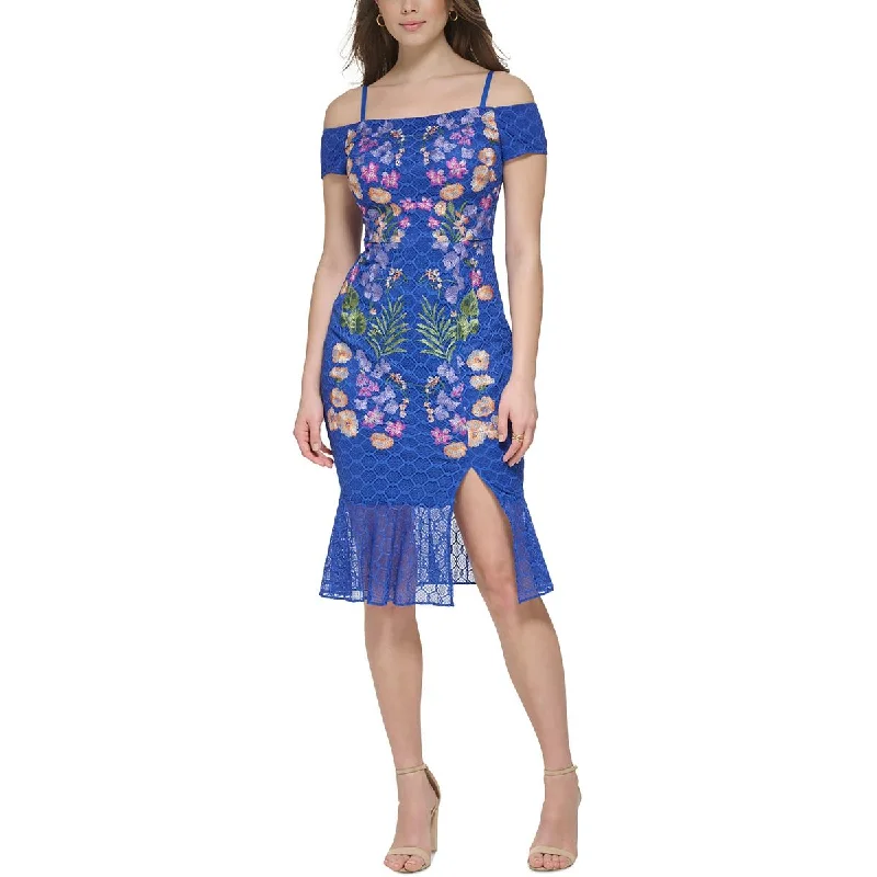 Elegant Women's Evening Garments Guess Womens Lace Off-The-Shoulder Sheath Dress