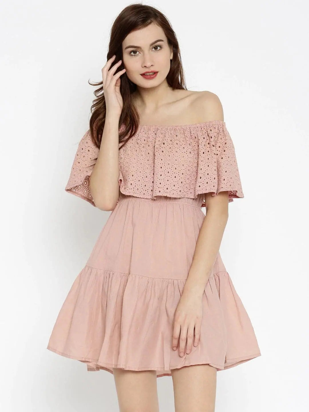 Women's Clothing Outfit Set Shifley Layered Pink Dress