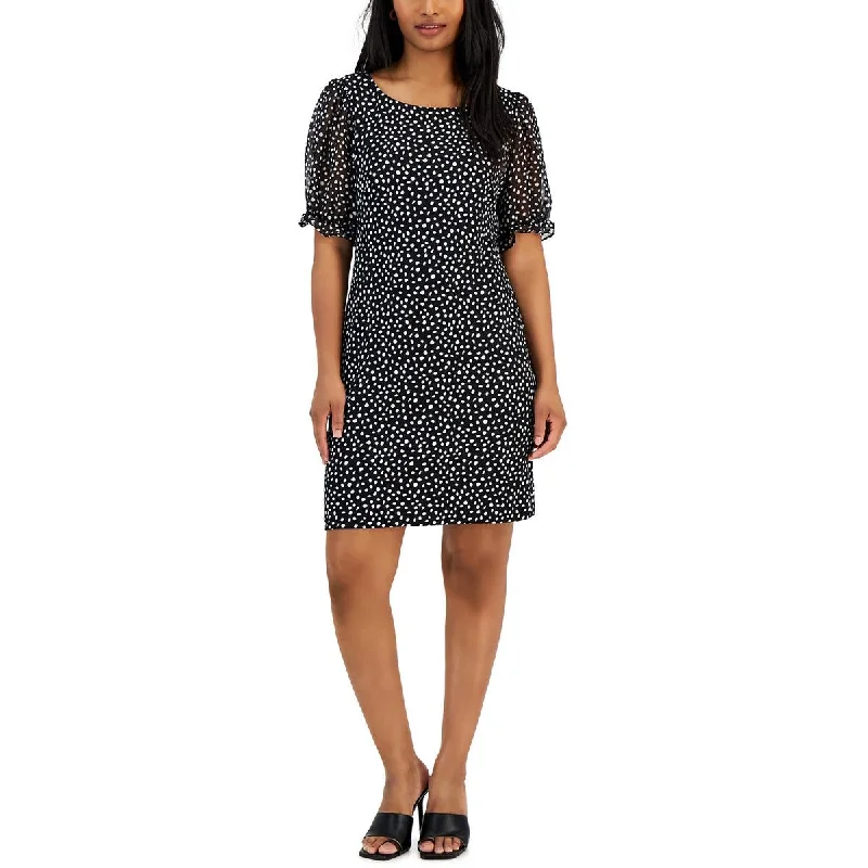Chic Women's Outfit Connected Apparel Womens Petites Sheer Sleeve Jersey Sheath Dress