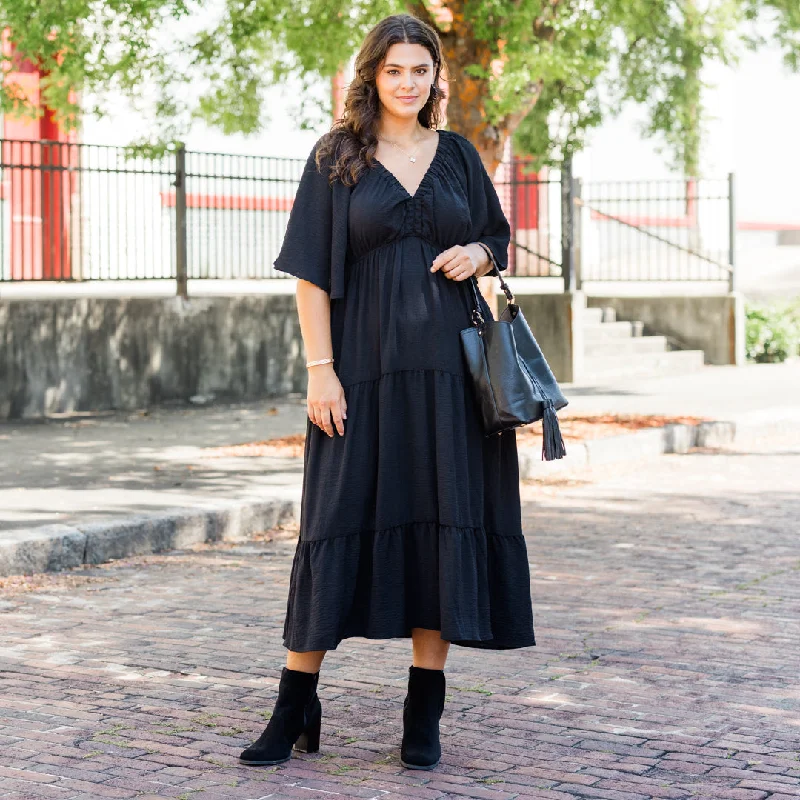 Sporty Streetwear Let's Have A Day Dress, Black