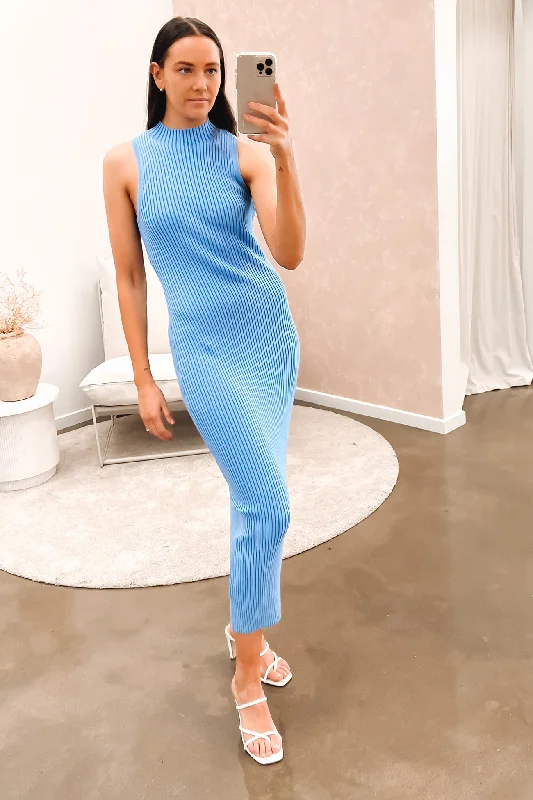 Stylish Outerwear Clothes For Women Onda Knit Dress Azure