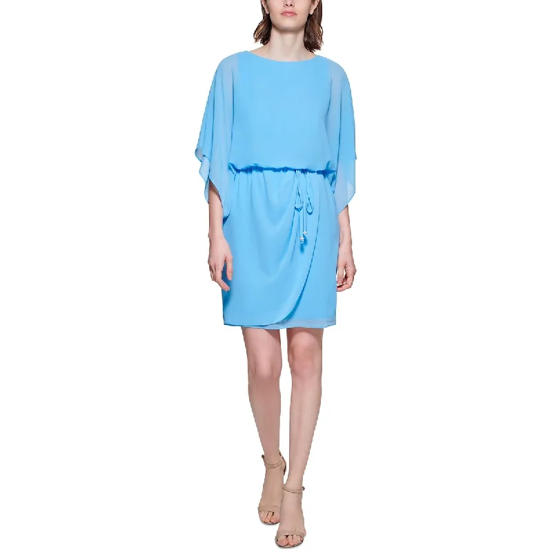 Women's Layered Outfit Jessica Howard Womens Chiffon Mini Fit & Flare Dress