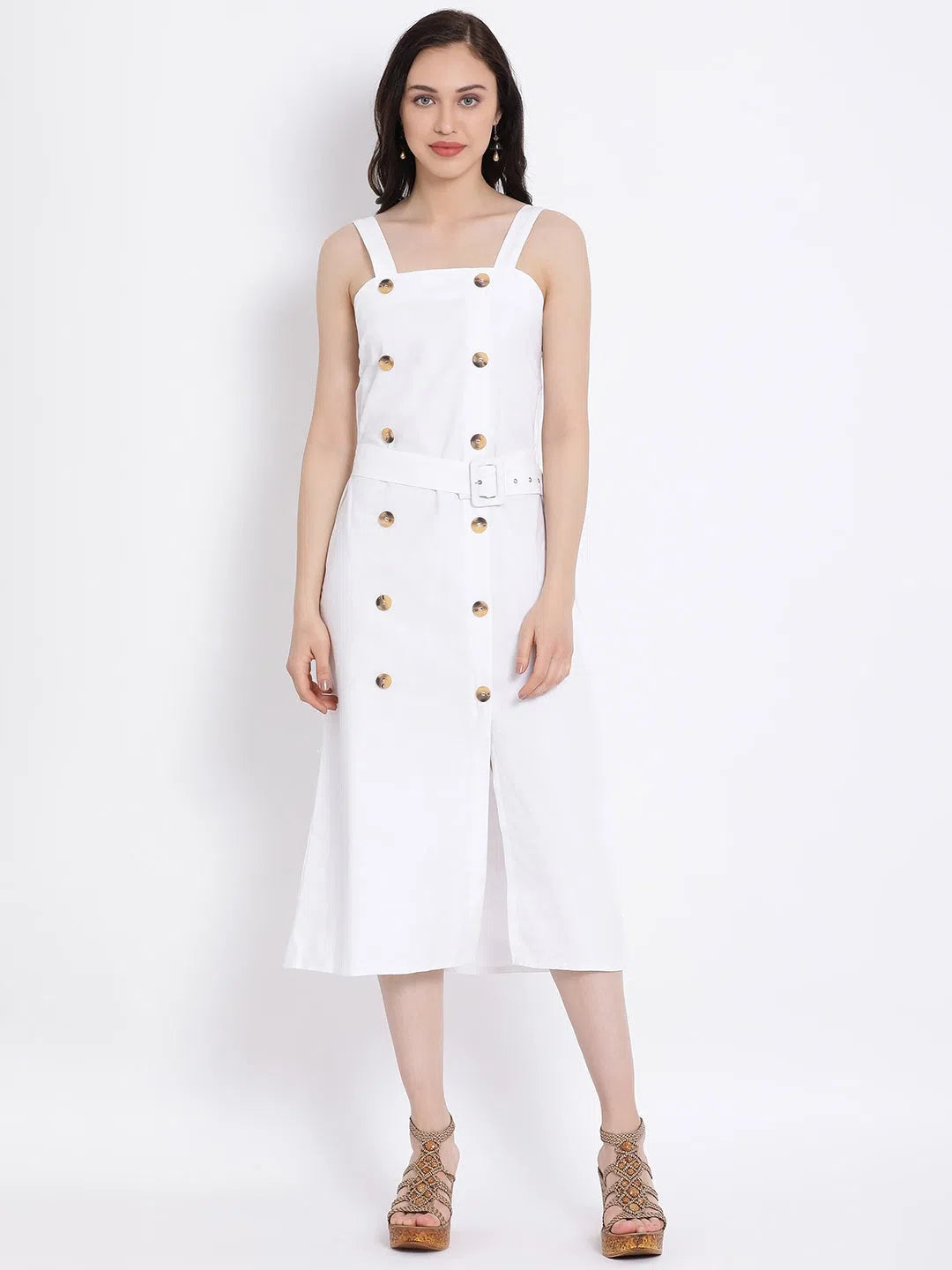 Women's Comfortable Clothes For Weekends Emerald Web Shine Pinafore Women Dress