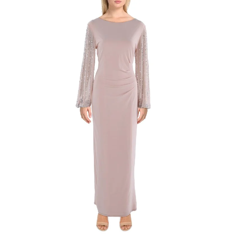 Online Impressions Boutique Marina Womens Embellished Maxi Sheath Dress