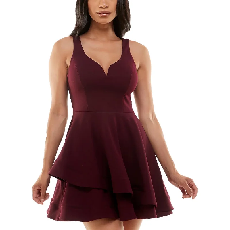 Women's Plus-Size Outfit B. Darlin Womens Juniors Tiered Mini Fit & Flare Dress