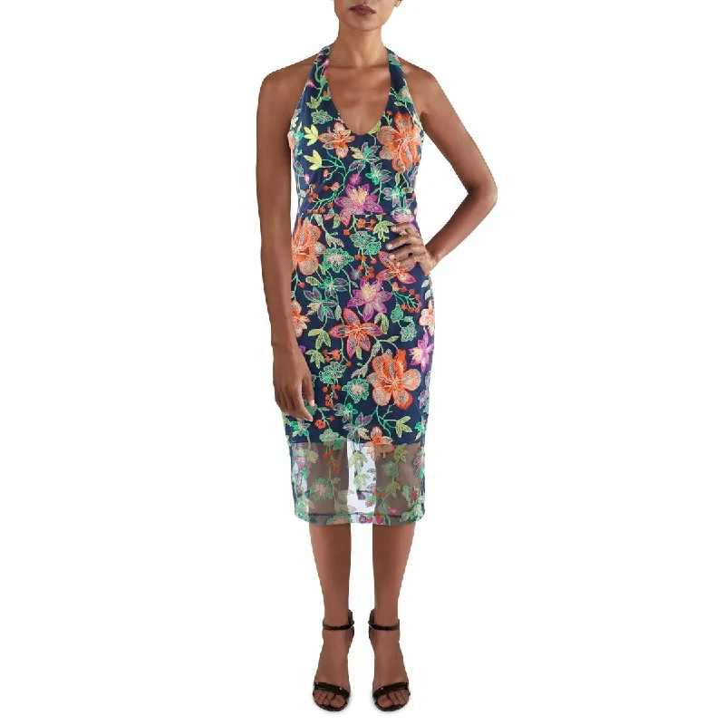 Women's Clothes For Special Occasions Guess Womens Mesh Embroidered Sheath Dress