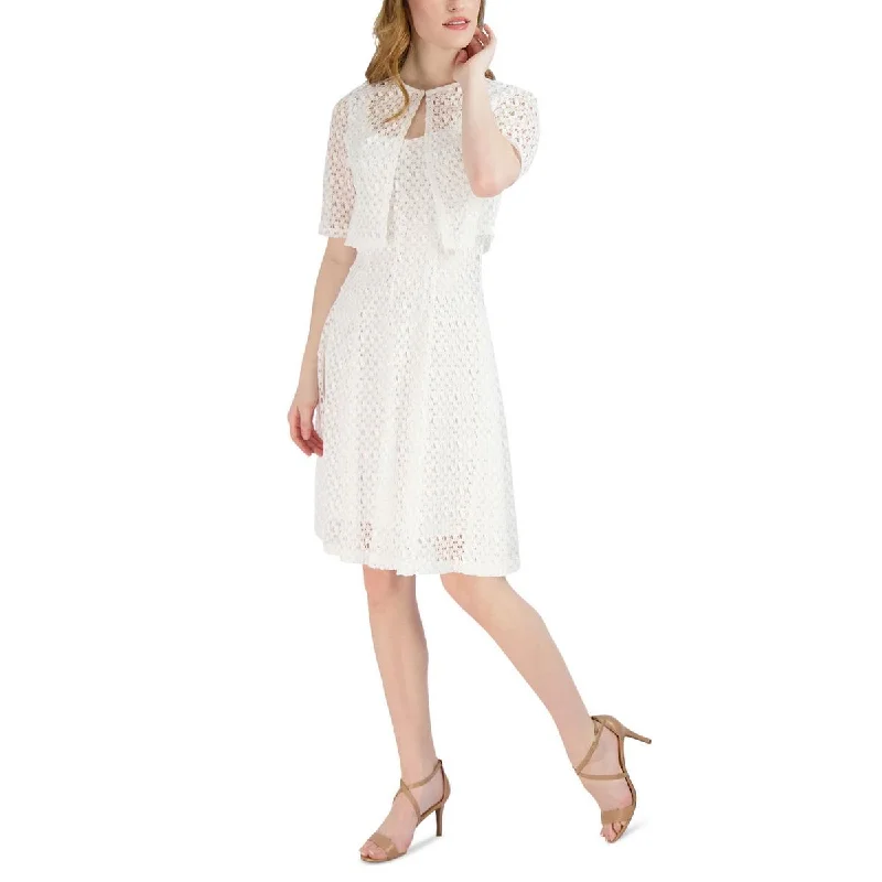 Women's Activewear Garments Signature By Robbie Bee Womens Petites Lace 2PC Fit & Flare Dress