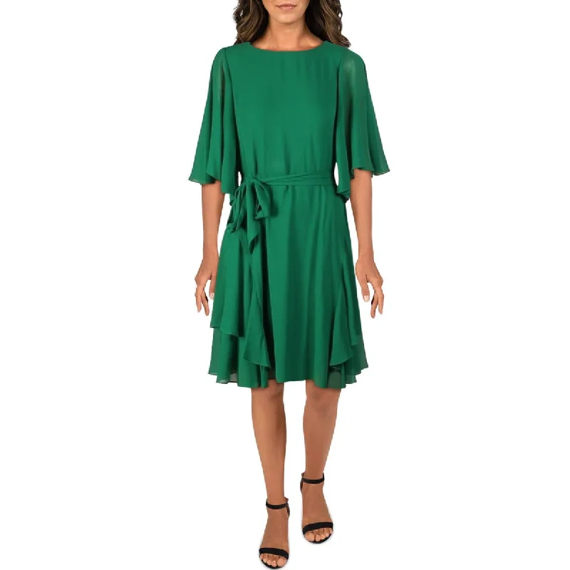 Women's Vintage Clothes Lauren Ralph Lauren Womens Mandie Georgette Flutter Sleeves Cocktail Dress