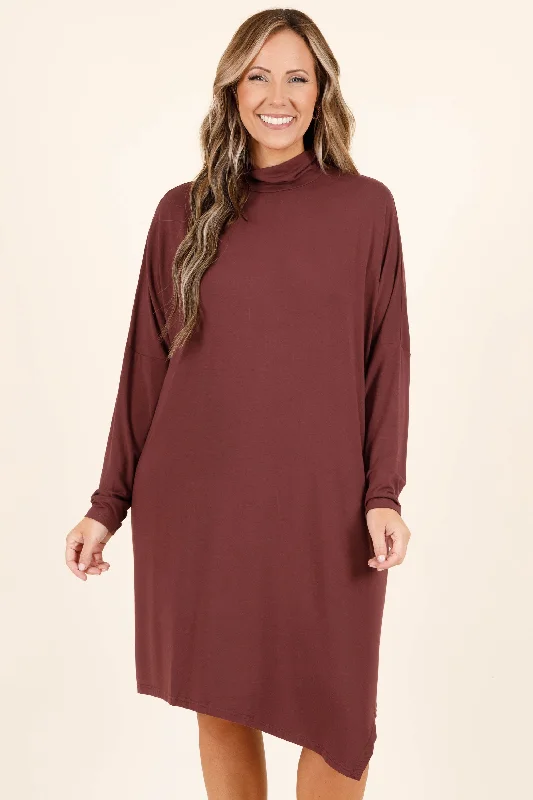 Casual Chic Clothing Wardrobe Essential Dress, Plum
