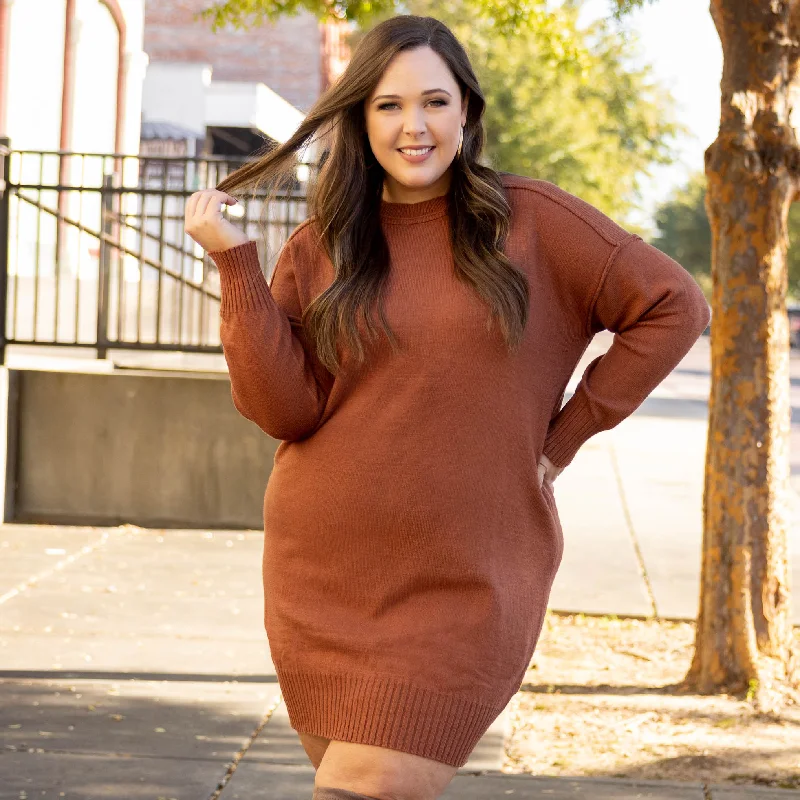 Women's Holiday Outfit How Will I Know Dress, Pecan
