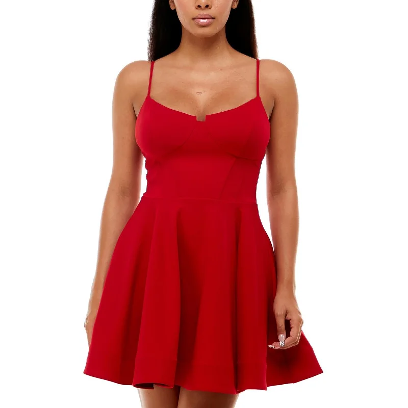 Women's Outfit B. Darlin Womens Juniors Sweetheart Neck Mini Fit & Flare Dress