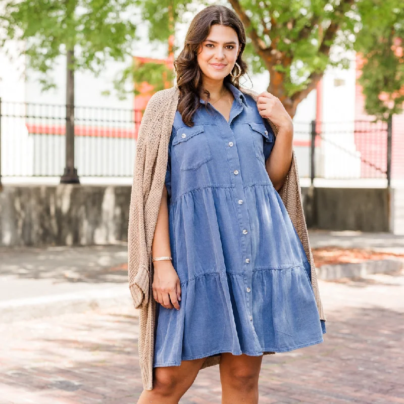 Minimalist Women's Fashion Clothing Lost In A Daze Dress, Navy