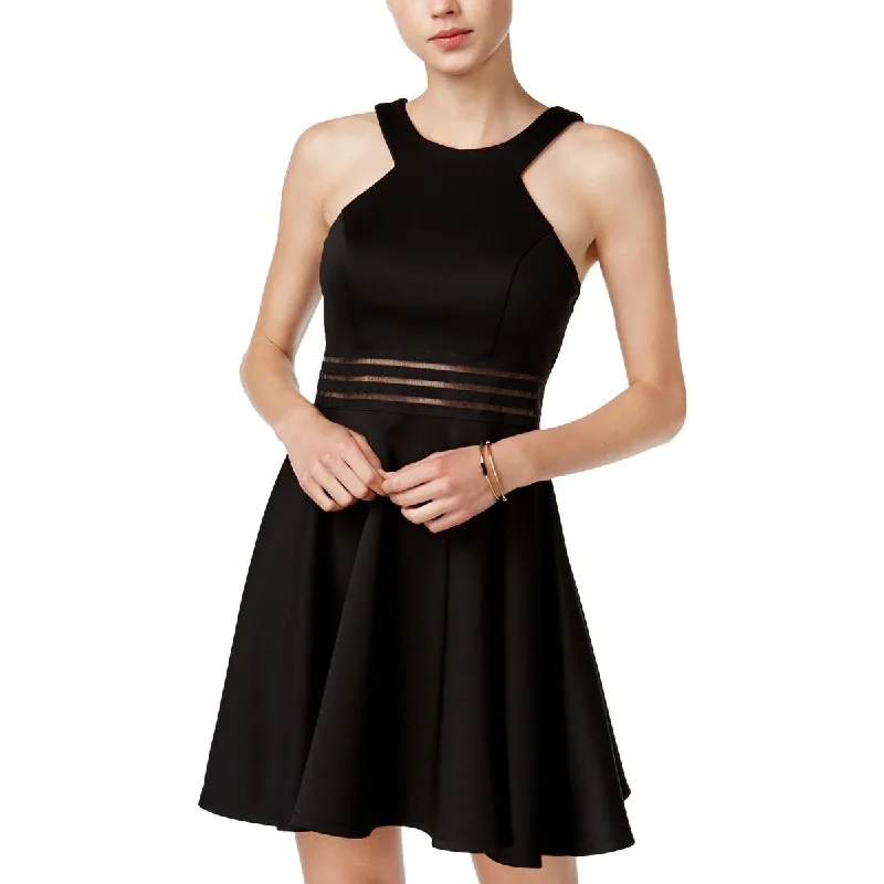 Casual Women's Clothing Online City Studio Womens Juniors Illusion Scuba Fit & Flare Dress